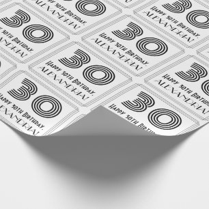 30. Geburtstag: Art Deco Inspiriert Stil "30" + Na Geschenkpapier