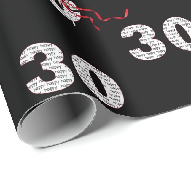 30. Geburtstag Ballon Bouquet Wrapping Paper Geschenkpapier (Rolleneckpunkt)
