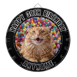 30. GEBURTSTAG Ballons Hintergrund INDIVIDUELLES K Dartscheibe