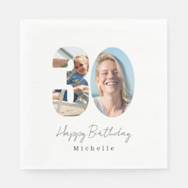 30. Geburtstag benutzerdefinierte Foto-Papier-Serv Serviette