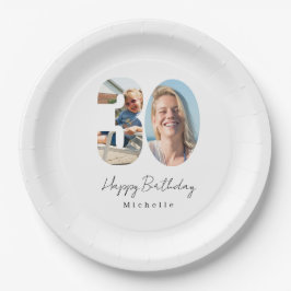 30. Geburtstag Benutzerdefinierte Foto-Papiertelle Pappteller