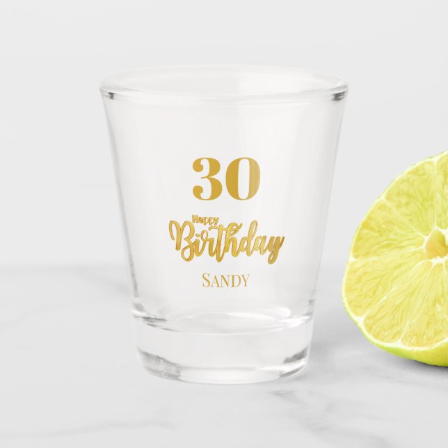 30. Geburtstag benutzerdefinierter Name Schnapsglas (Vorderseite)