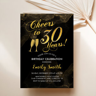 30. Geburtstag - Bis 30 Jahre Gold Black Einladung