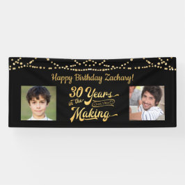 30. Geburtstag Black Gold String Lights Fotos Banner