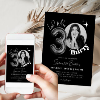 30. Geburtstag Black Men Women Foto Einladung