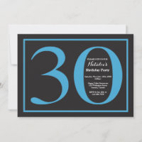 30. Geburtstag Blaue und schwarze Halbpension