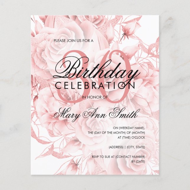 30. Geburtstag Blumengoldene Rose (Vorderseite)