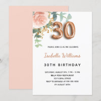 30. Geburtstag Blumenstrauß Rose Goldkalyptusgrün
