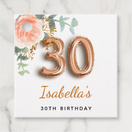 30. Geburtstag Blütenblütengold Eukalyptus Monogra Geschenkanhänger