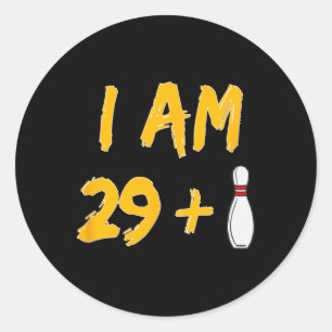 30. Geburtstag Bowling Shirt Bowler Geschenk Party Runder Aufkleber