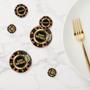 30. Geburtstag Casino Poker Chip - Rose Gold Konfetti