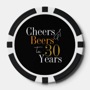 30. Geburtstag Cheers and Biere Black Gold Party Pokerchips