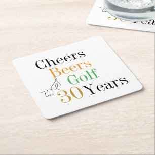 30. Geburtstag Cheers and Biers Golf Party Rechteckiger Pappuntersetzer