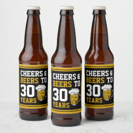 30. Geburtstag Cheers & Biere bis 30 Jahre Bierflaschenetikett
