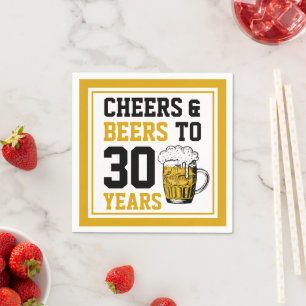 30. Geburtstag Cheers & Biere bis 30 Jahre Serviette