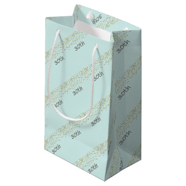 30. Geburtstag Confetti Kleine Geschenktüte (Vorderseite Schrägansicht)