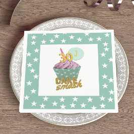 30. Geburtstag Cupcake Smash Party Paper Napkins Serviette