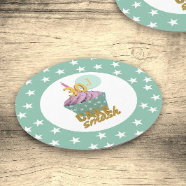 30. Geburtstag Cupcake Smash Party Paper Untersetz Runder Pappuntersetzer