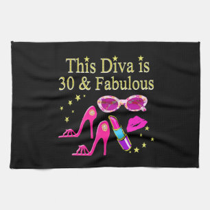 30. GEBURTSTAG DAZZLING DIVA DESIGN KÜCHENTUCH