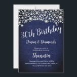 30. Geburtstag Denim Diamonds Gem Diamonds Einladung<br><div class="desc">30. Geburtstag Einladungen mit Imitaten Gems und Denim Pattern</div>