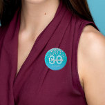 30. Geburtstag Diamanten Glitzer aquamarin blau gr<br><div class="desc">Eine elegante, glamouröse und mädchenhafte 30. Geburtstag Party-Taste. Aquamariner, blau-grüner Imitat Glitzer mit Imitaten Diamantsprinkle und einem goldenen Rahmen. Vorlagen für einen Namen, Alter 30 und Datum. Geburtsdatum oder das Datum des Party/Jahrestages. Weiße und aquamarine Buchstaben. Der Name wird mit einem handgeschriebenen Stilskript geschrieben. Kann als Gastgeschenk oder als Save...</div>