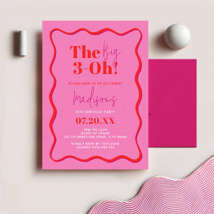 30. Geburtstag Die große 3-Oh-Wavy-Grenze Einladung