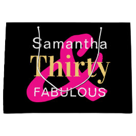 30. Geburtstag Dreißig Fabelhaftes Personalisierte Große Geschenktüte