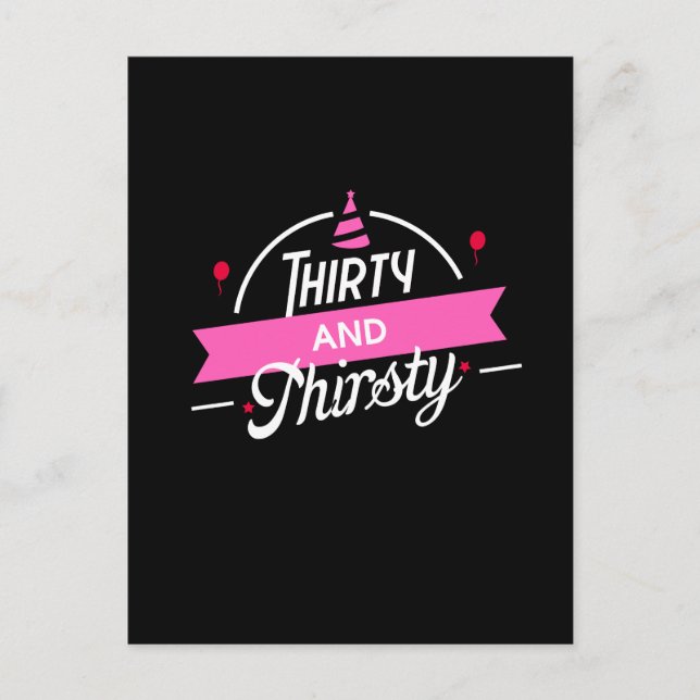 30. Geburtstag Dreißig und Dreißig Postkarte (Vorderseite)