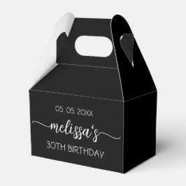 30. Geburtstag einfaches Schwarzes Schriftzeichen Geschenkschachtel