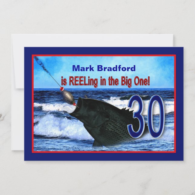 30. Geburtstag - Einladung/Angeln/Angeln Einladung (Vorderseite)