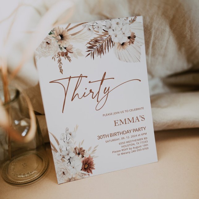 30. Geburtstag Einladung Boho Pampas (Von Creator hochgeladen)