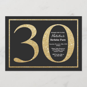 30. Geburtstag Einladung Gold Glitzer Chalkboard