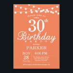 30. Geburtstag Einladung Koralle<br><div class="desc">30. Geburtstag Einladung mit String Lights. Korallenuntergrund. Frauen Frauen Lady Elegant Moderne heute. 13. 15. 16. 18. 20. 21. 30. 40. 50. 60. 70. 80. 90. 100. Jegliches Alter.
Für weitere Anpassungen klicken Sie bitte auf die Schaltfläche "Anpassen" und verwenden Sie unser Designwerkzeug,  um diese Vorlage zu ändern.</div>