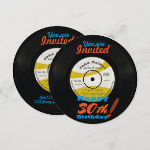 30. Geburtstag Einladung Retro Vinyl Record 45 U/m