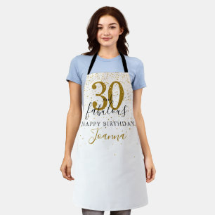 30. Geburtstag Elegant Gold und Schwarz Ap Schürze