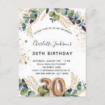 30. Geburtstag Eukalyptusgrün Glitzer elegant