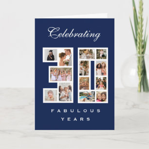 30. Geburtstag Fabelhafter Fotocollage Blau Karte