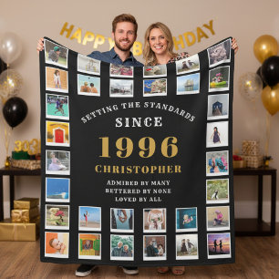30. Geburtstag Familien Erinnerungen Foto-Collage Fleecedecke