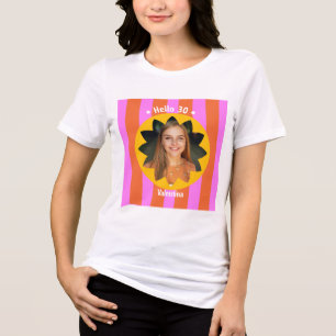30. Geburtstag farbenfrohes Foto pink gelb trendy Tri-Blend Shirt