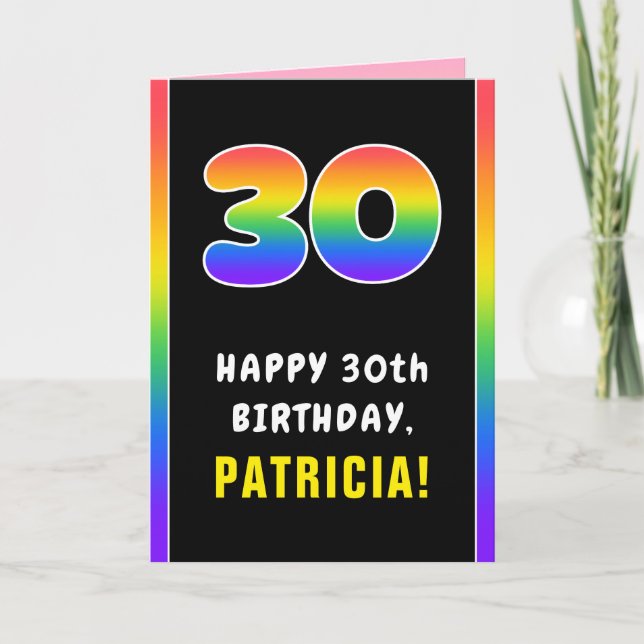 30. Geburtstag: Farbiger Regenbogen # 30, Individu Karte (Vorderseite)