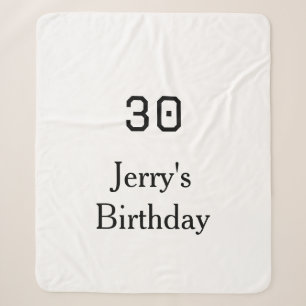 30. Geburtstag fett gedruckter Name Datum einfach Sherpadecke