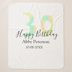 30. Geburtstag fett geschriebene Buchstaben Pastel Sherpadecke
