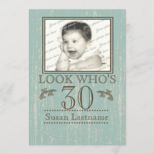 30. Geburtstag Foto aus Holz Einladung