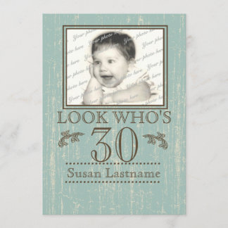 30. Geburtstag Foto aus Holz Einladung