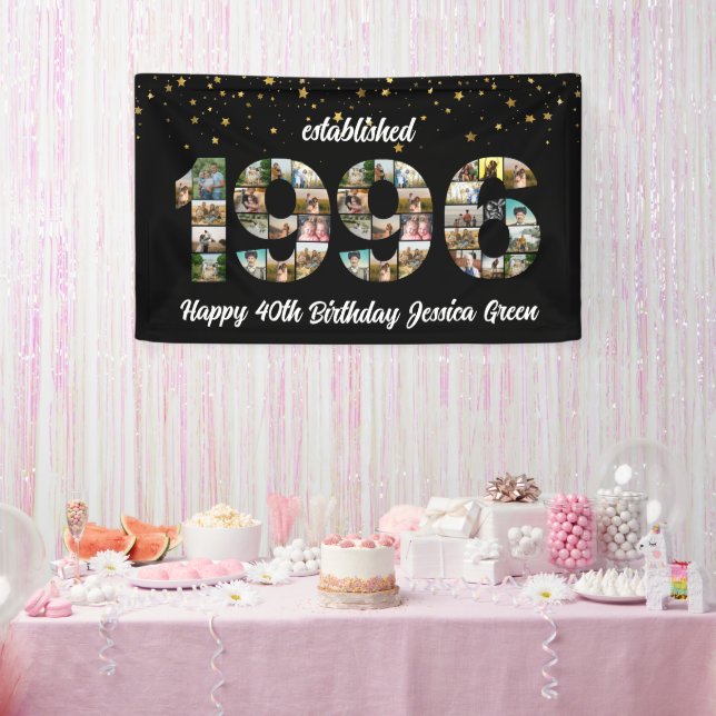 30. Geburtstag Foto-Collage established 1996 Banner (Party)