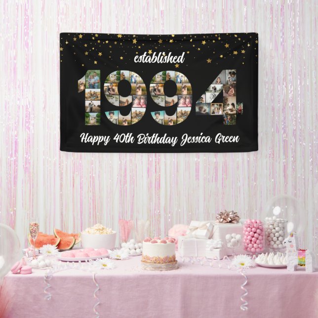 30. Geburtstag Foto Collage gegründet 1994 Banner (Party)