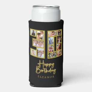 30. Geburtstag Foto-Collage Schwarz Selters Dosenkühler