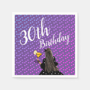 30. Geburtstag Frau Cocktail Mode Schönheit   Serviette