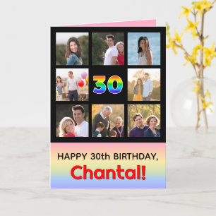 30. Geburtstag: Fun Rainbow #, Custom Fotos + Name Karte
