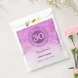 30. Geburtstag Funkelnder rosa Goldglitter Geschenktütchen